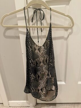 Haute Hippie Animal Print Halter Camisole